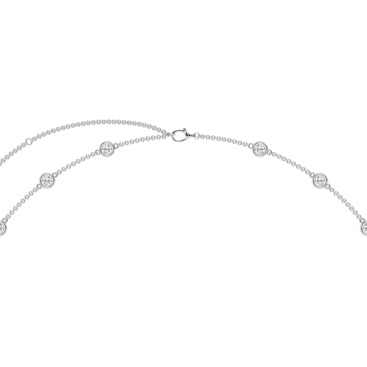14K Yellow Gold Lab Diamond Stationed Necklace