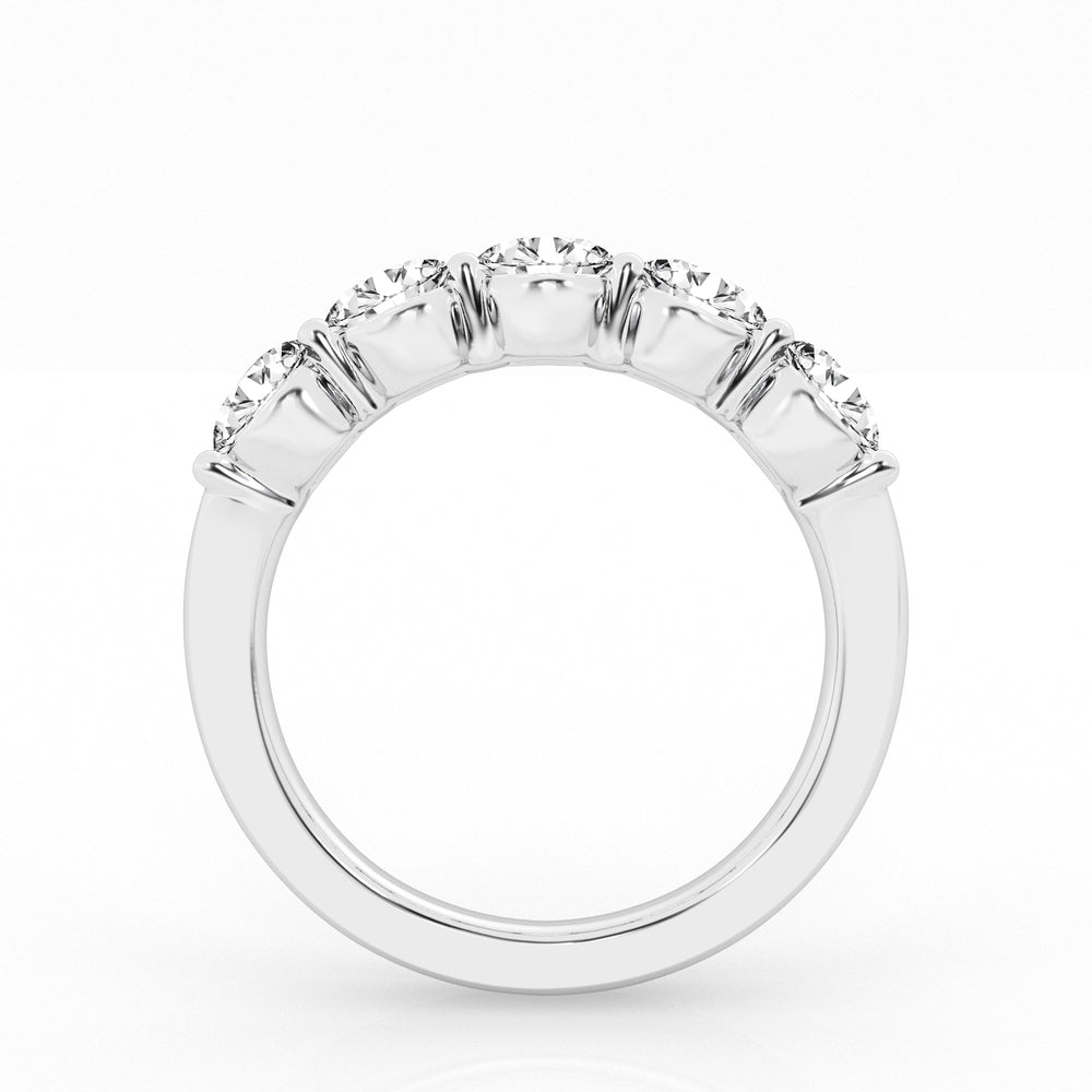 14K White Gold 2.0 ct Lab Diamond 5-Stone Engagement Ring