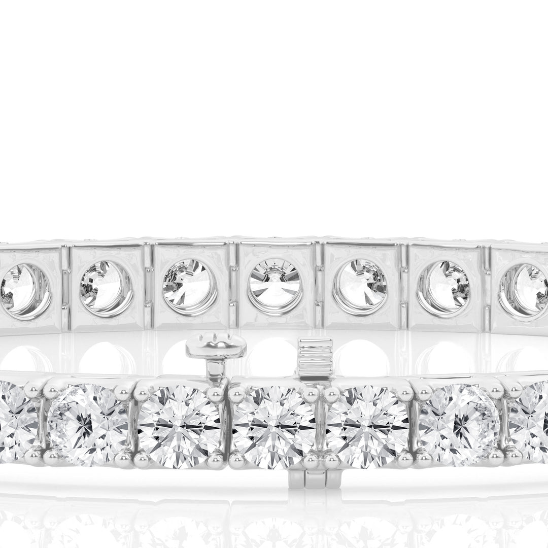 14K White Gold Lab Diamond Round Tennis Bracelet