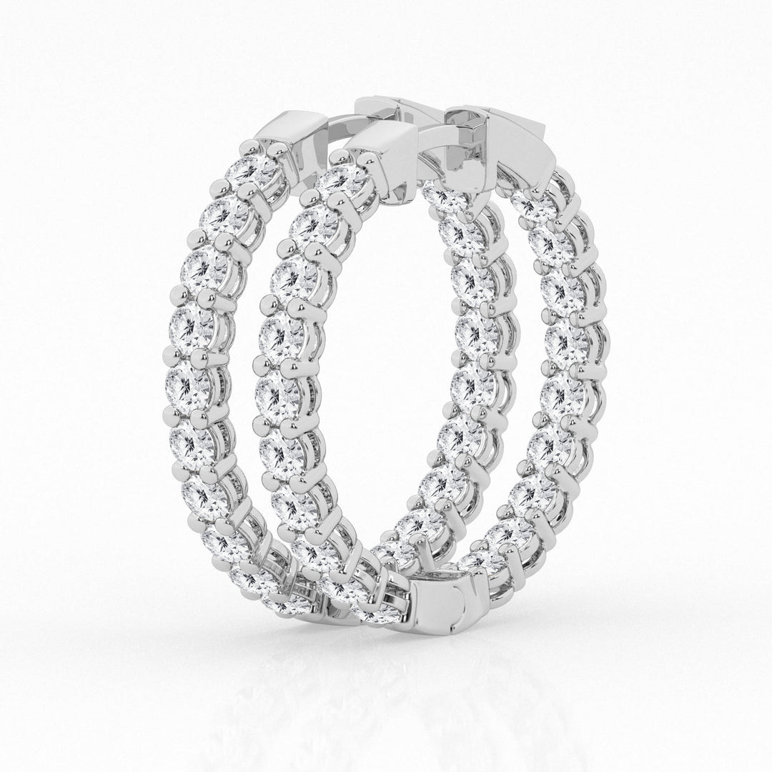 14K White Gold Lab Diamond Hoop Earrings (3.00 ctw)