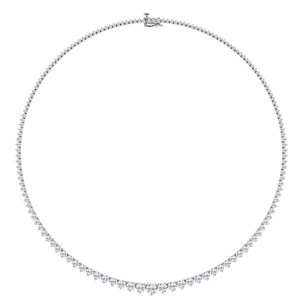 15 Carat Lab Diamond Rivera Necklace in 14K White Gold