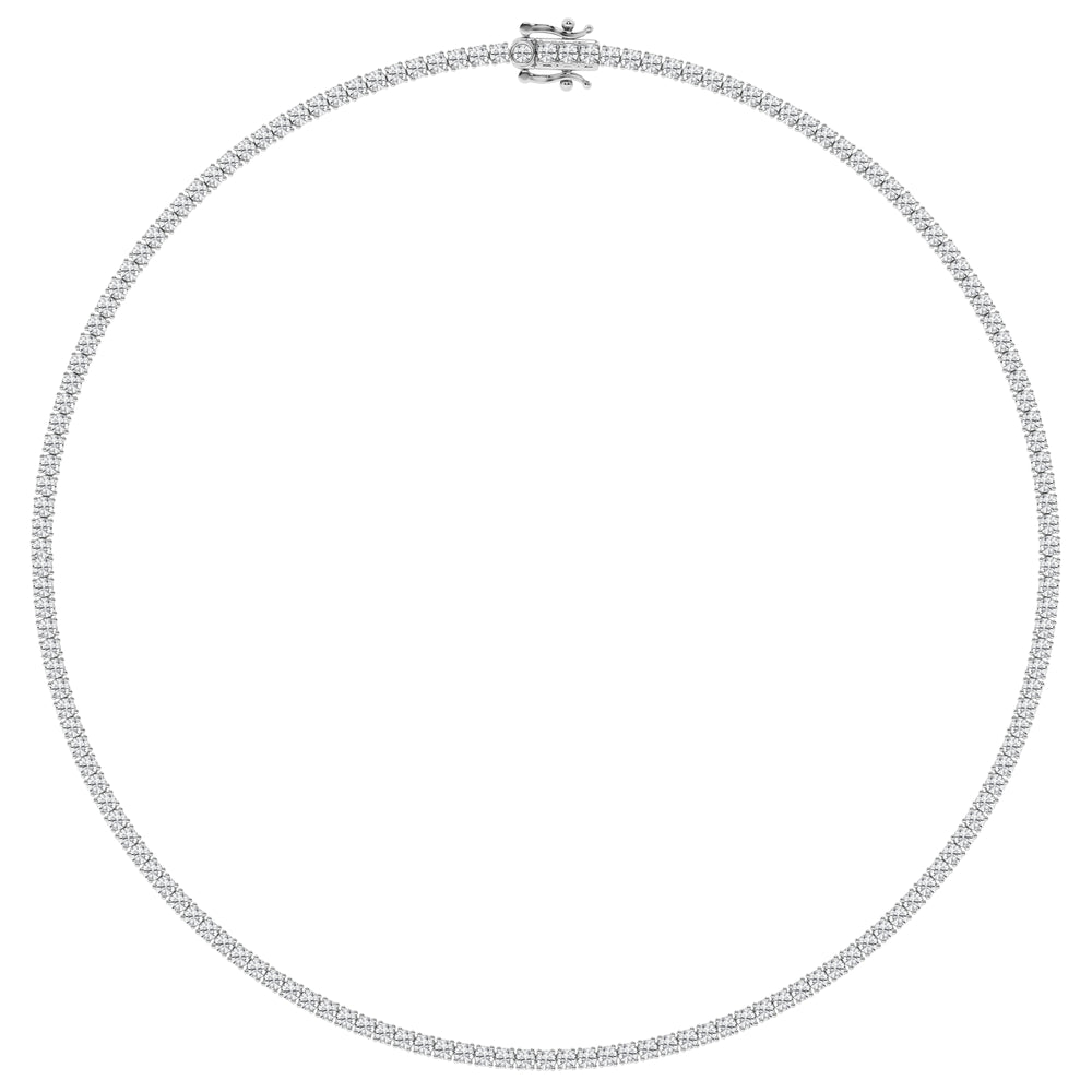 14K White Gold 10ct Lab Diamond Tennis Necklace