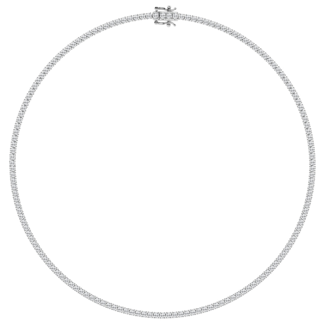 14K White Gold 10ct Lab Diamond Tennis Necklace