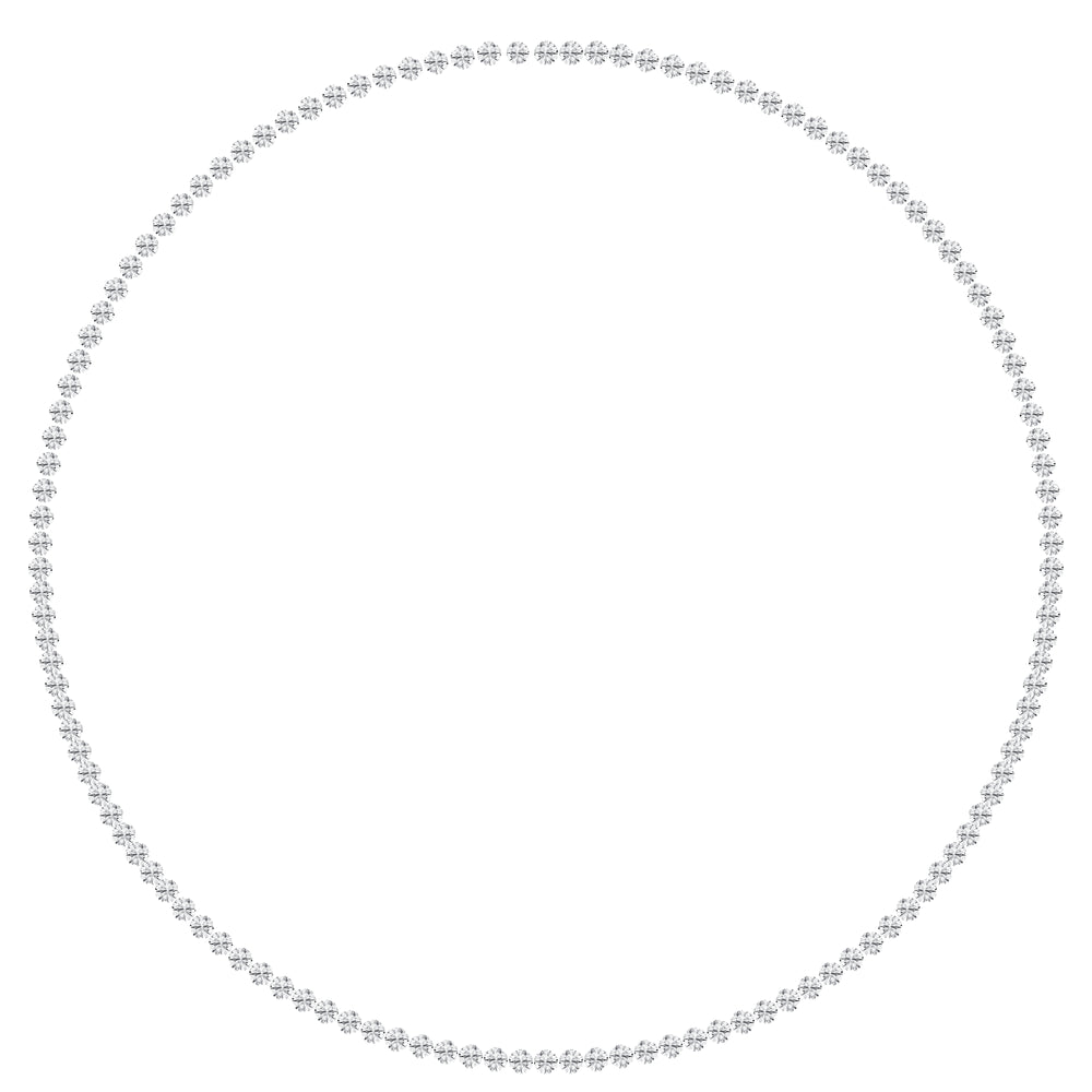 15 CT Lab Diamond Tennis Necklace in 14K White Gold