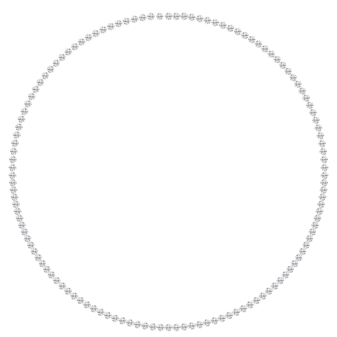 15 CT Lab Diamond Tennis Necklace in 14K White Gold