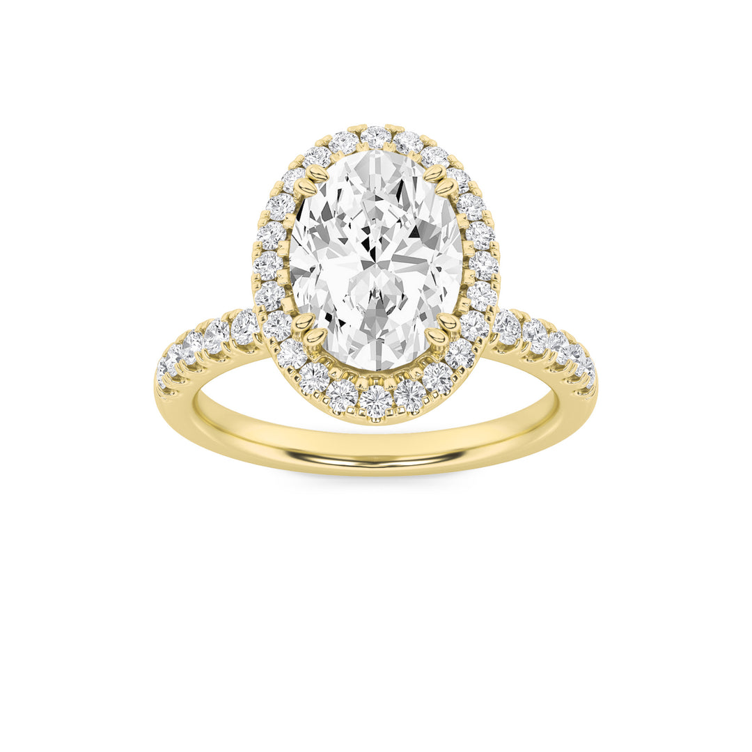 14K Yellow Gold 3.1ctw Oval Lab Diamond Ring Sz 7