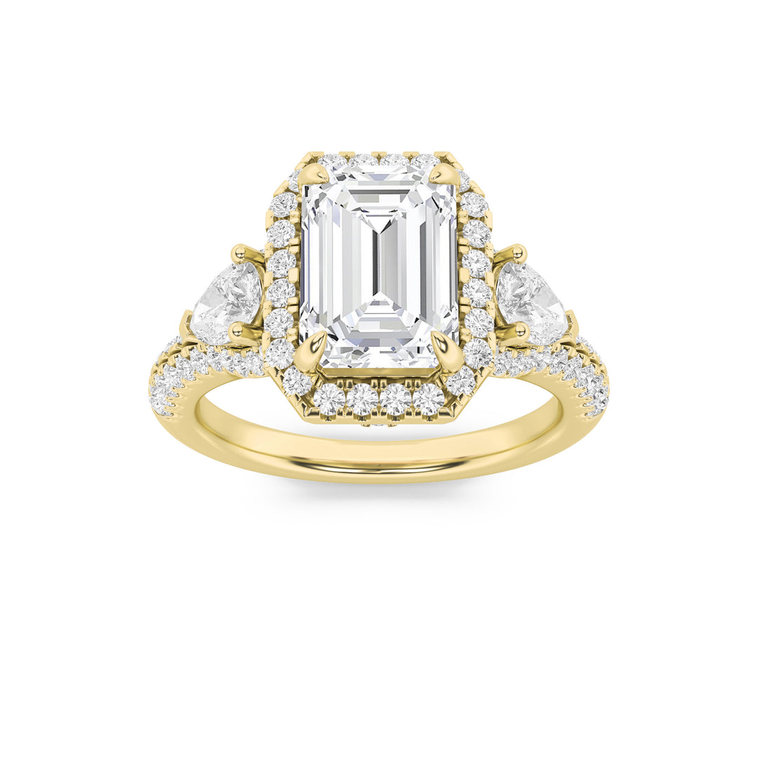 14K Yellow Gold 3ctw Lab Diamond Solitaire Ring Sz 7