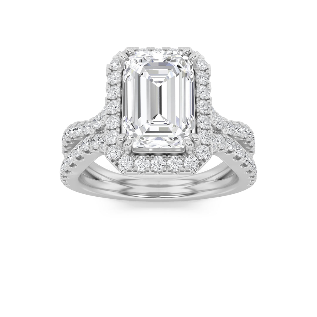 14K White Gold 4ctw Pink Lab Diamond Ring Sz7