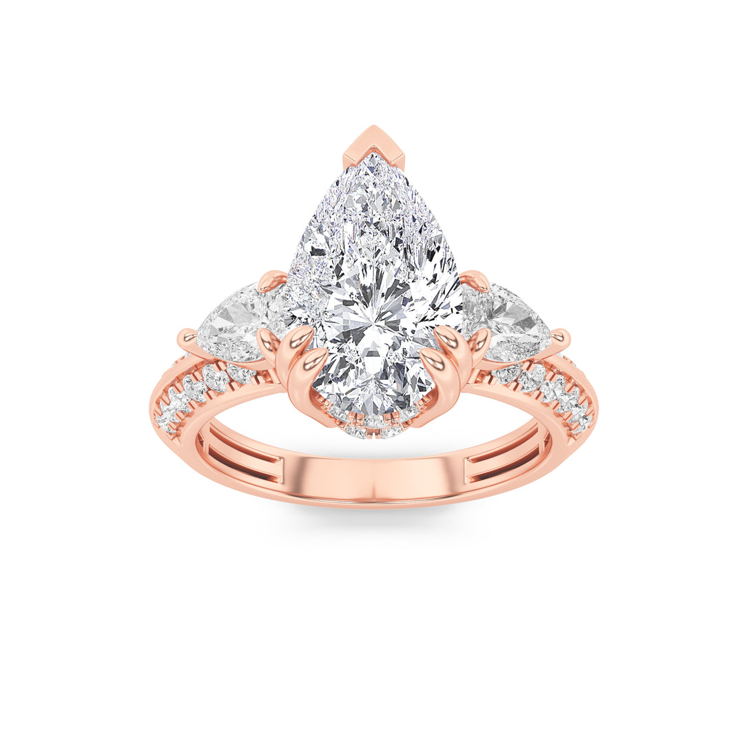 14K Rose Gold 3.5ctw Lab Diamond Ring Sz 7