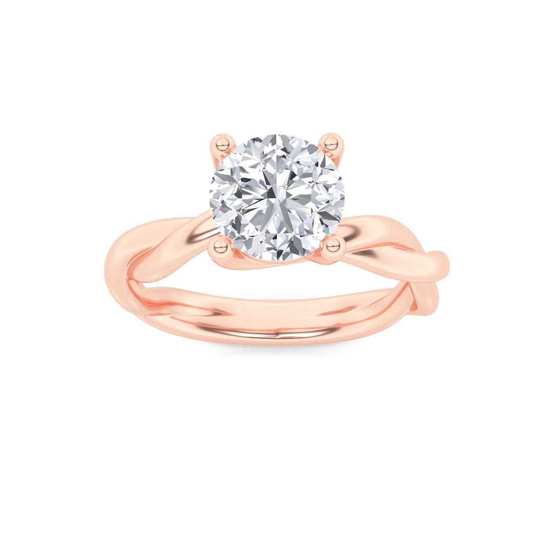 14K Rose Gold 1.5ct Lab Diamond Ring, Size 7
