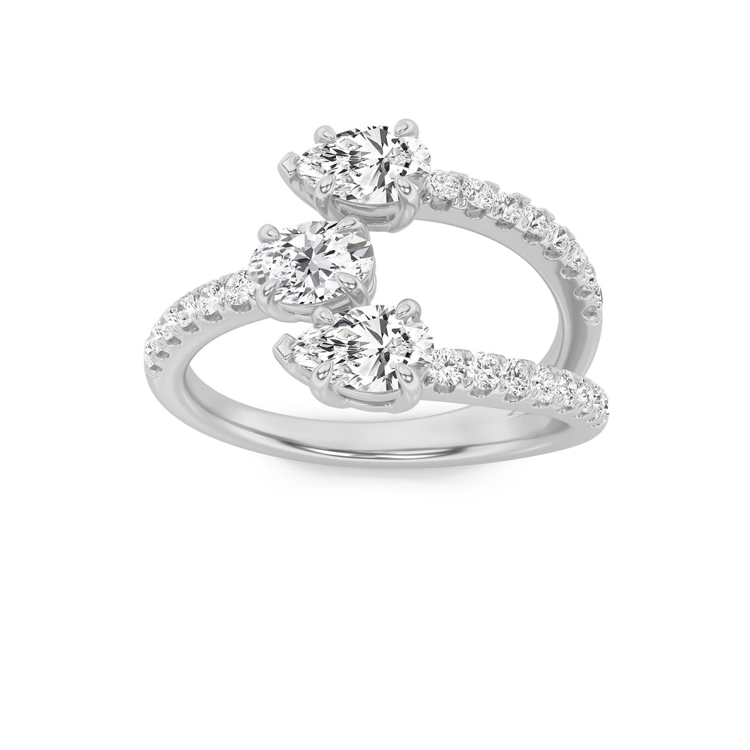 14K White Gold 1ctw Lab Diamond Oval Ring Sz 7