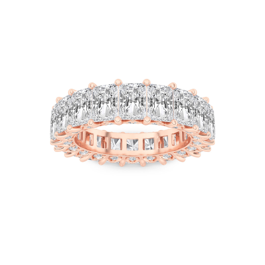 14K Rose Gold 9ctw Lab Diamond Emerald Ring Sz 7