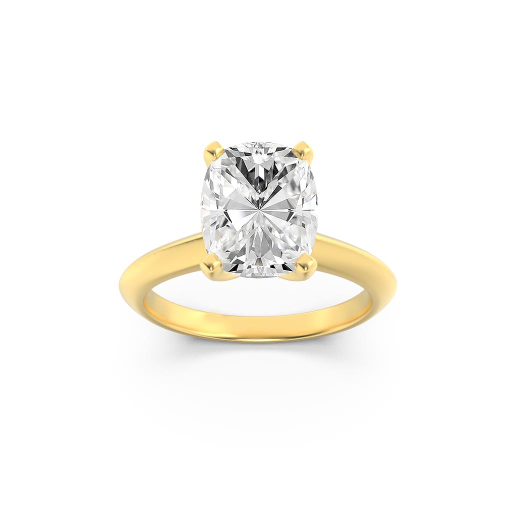 14K Yellow Gold 3ct F+ VS+ Lab Diamond Solitaire Ring Sz7