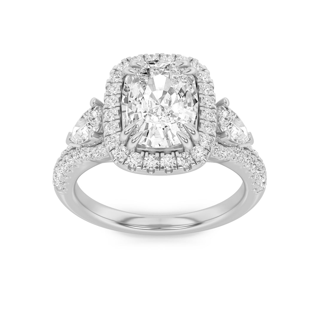 Radiant 3ctw G/VS Lab Diamond 14K White Gold Ring