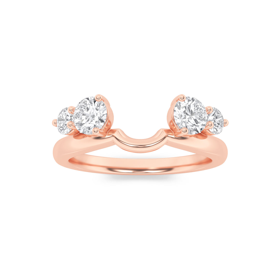 14K Rose Gold 0.8ct Lab Diamond Ring, Size 7