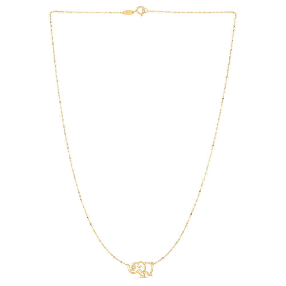 14K Gold Elephant Necklace