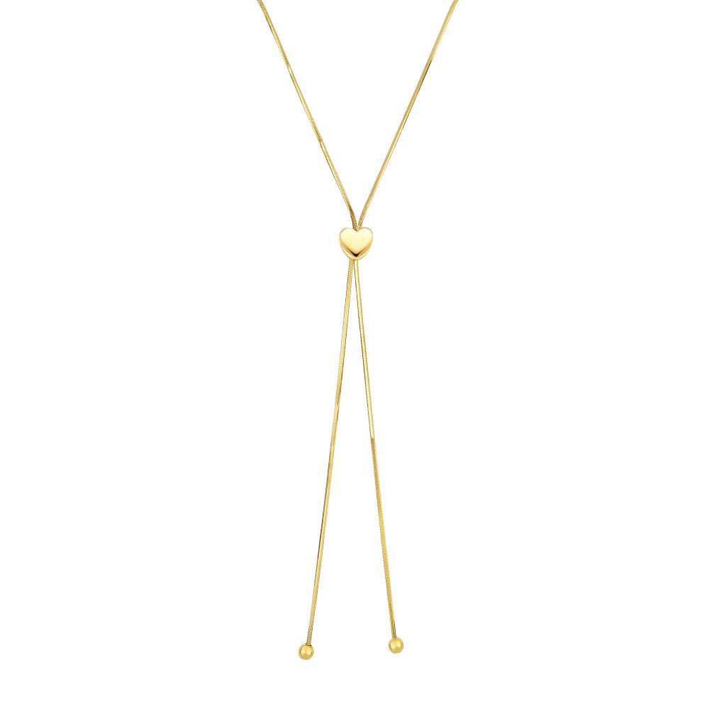 14K Gold Heart Slide Friendship Necklace