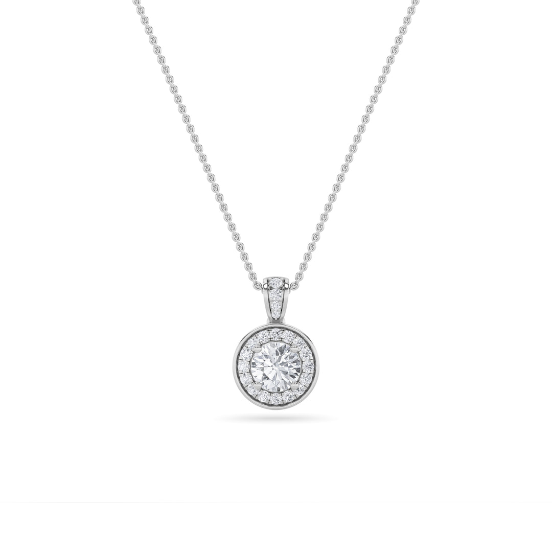 14K White Gold Lab Diamond Pendant 0.95ct