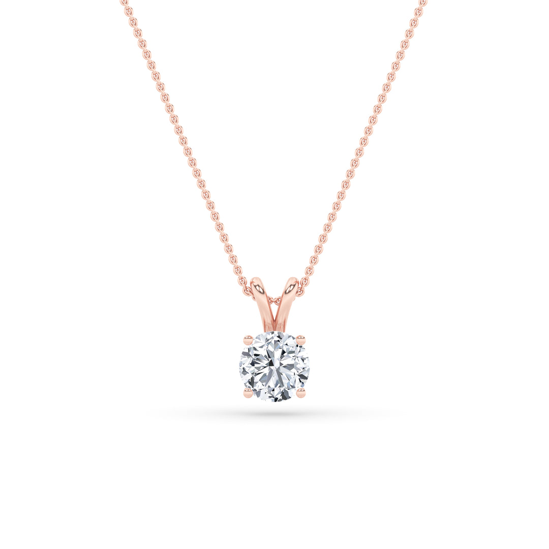 14K Rose Gold 3ctw Lab Diamond Pendant Necklace
