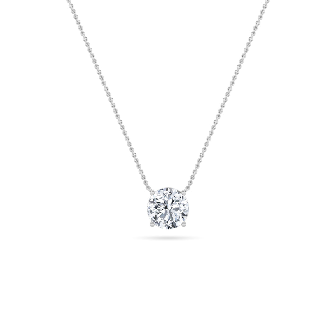 14K White Gold 1ctw Lab Diamond Pendant Necklace