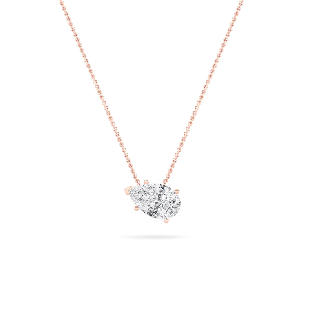 14K Rose Gold 2.9ctw Lab Diamond Pendant Necklace