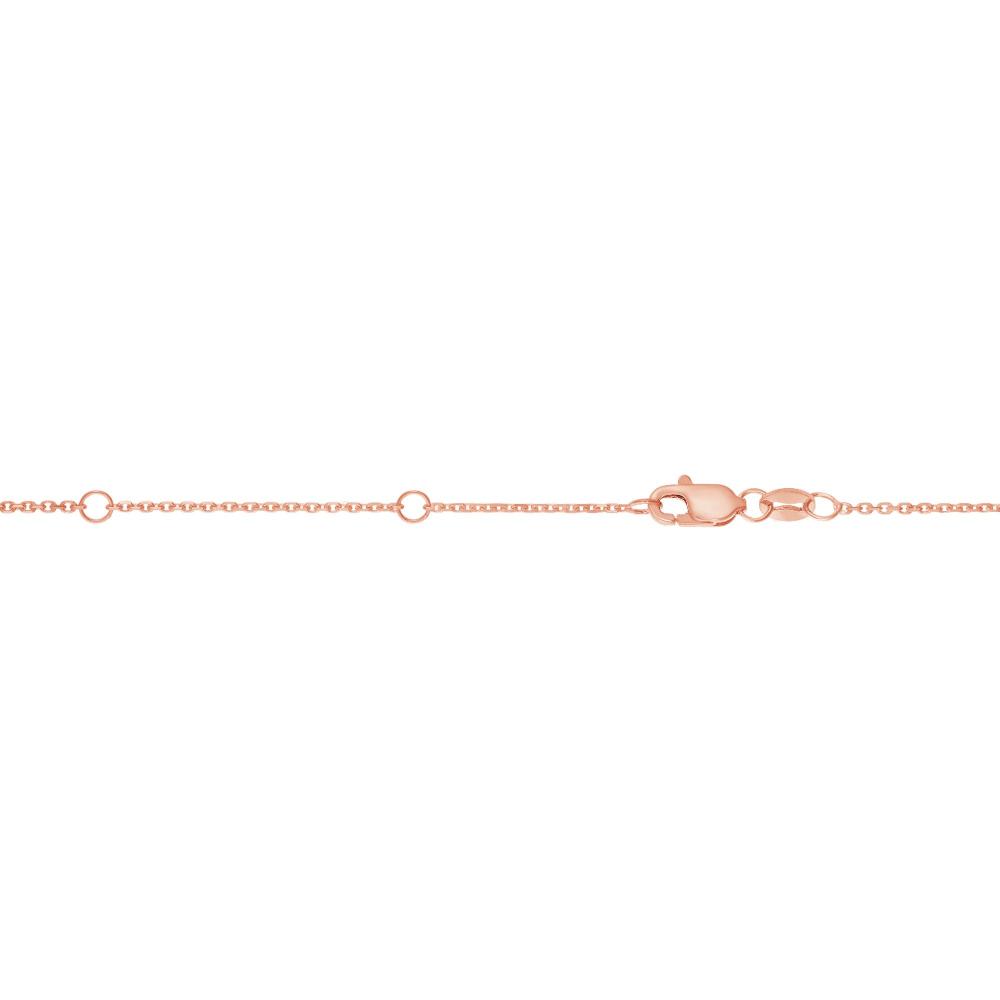14K Gold 0.87mm Double Extendable Diamond Cut Cable Chain