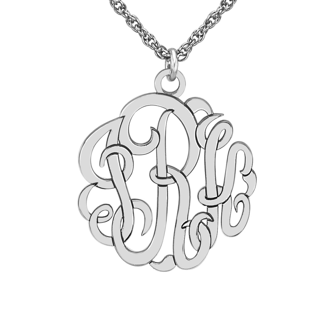 Personalized Gold Monogram Disk Pendant