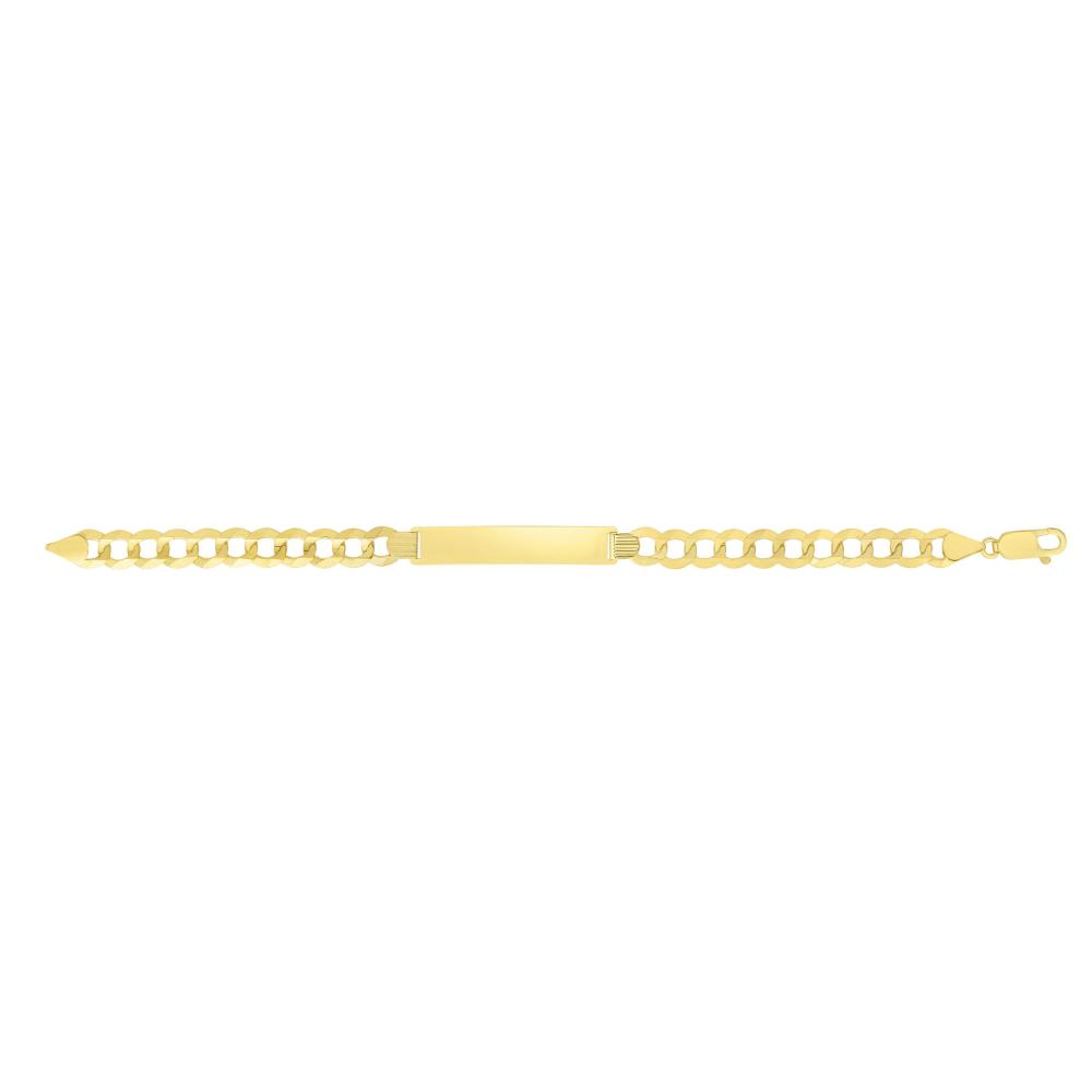 14K Gold 8.3mm Polished Curb ID Bracelet