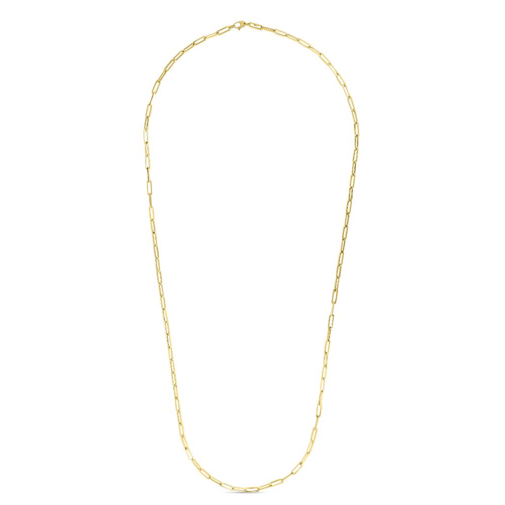 14K Gold 4.2mm Paperclip Chain