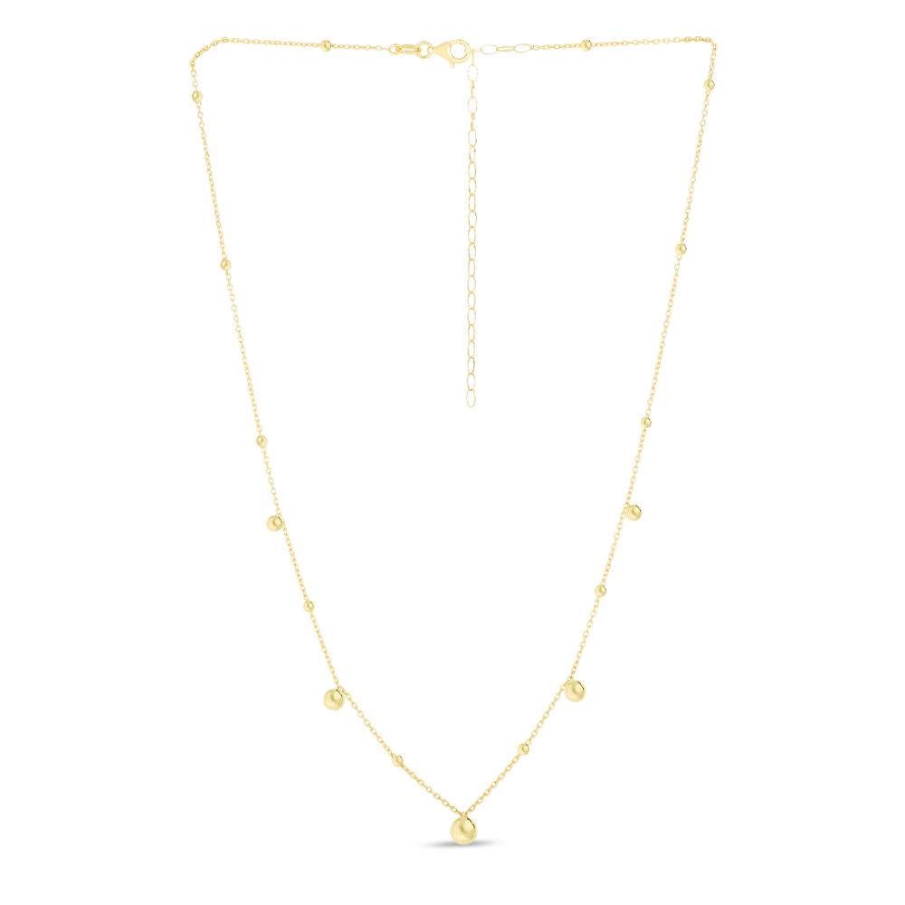 14K Gold Bead Station Necklace