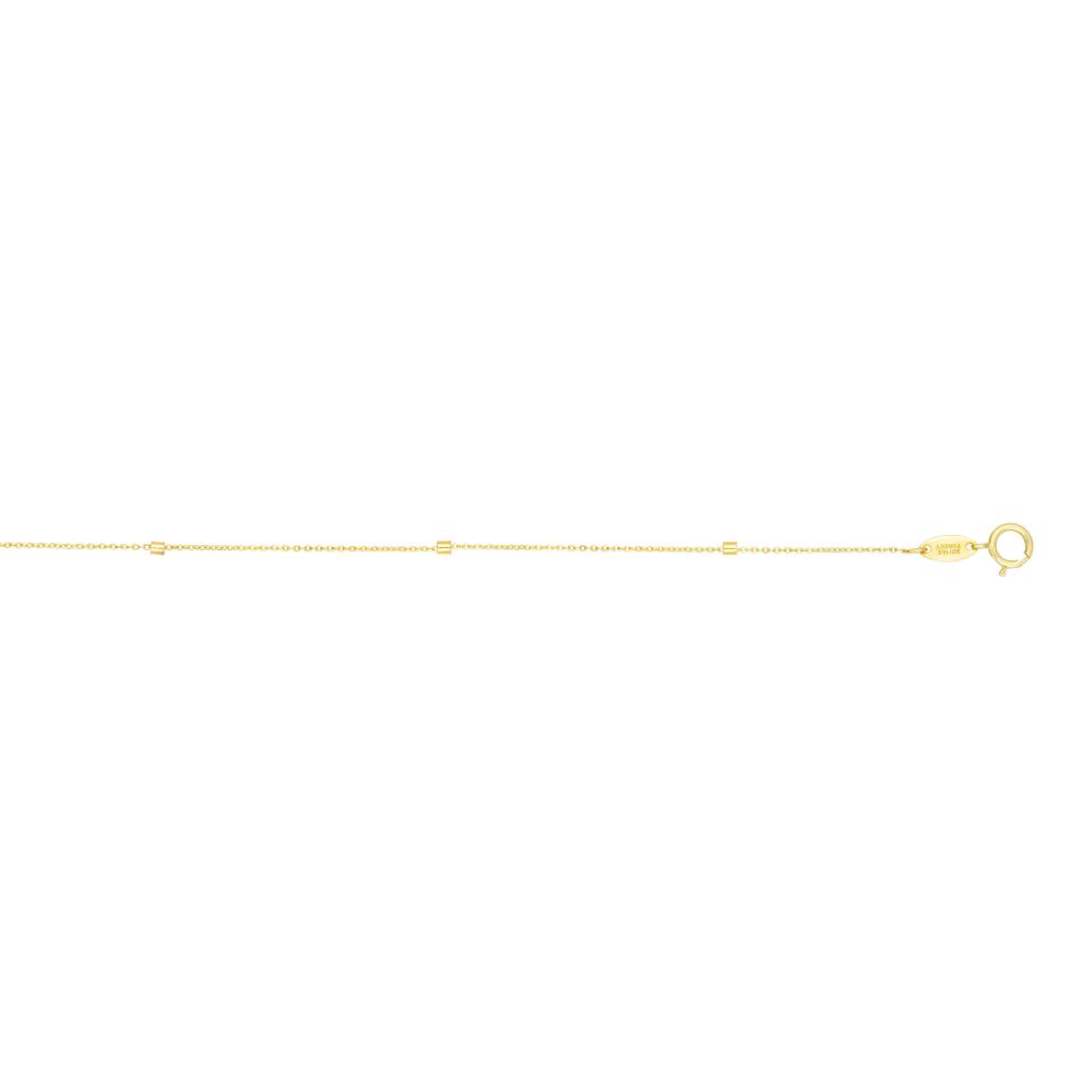 14K Gold 1.5mm Polished Cube Saturn Chain