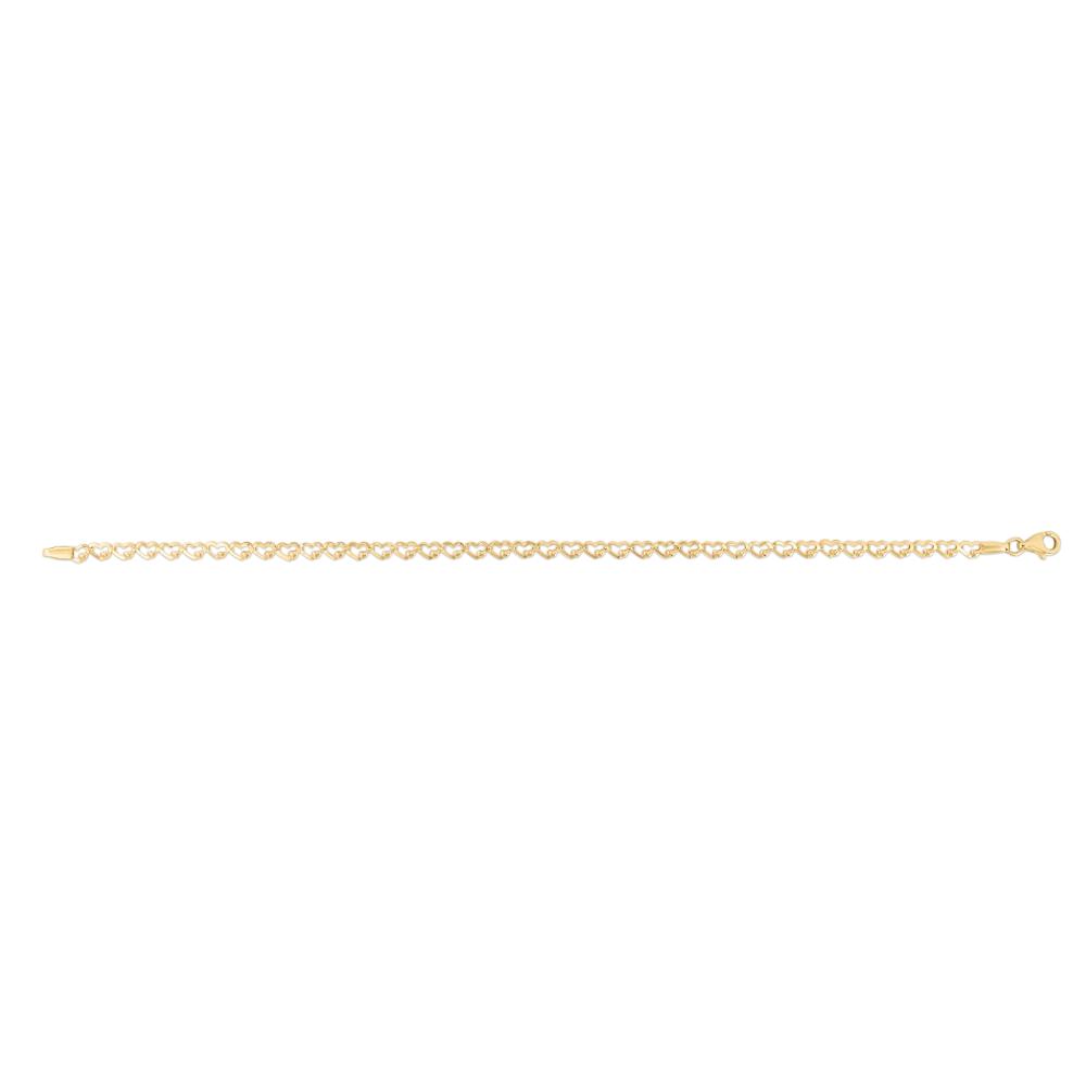 14K Gold Heart Link Necklace