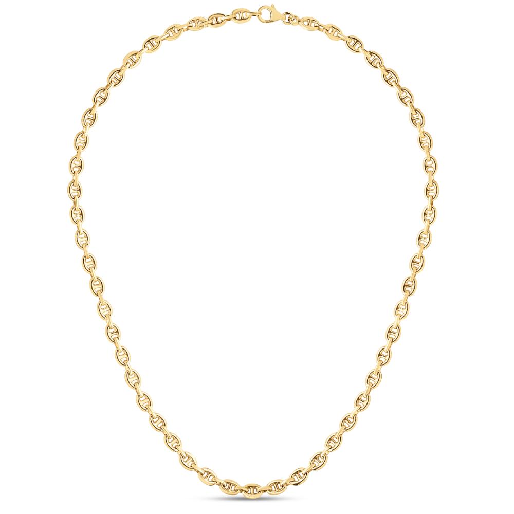 14K Puffed 5.4mm Mariner Necklace