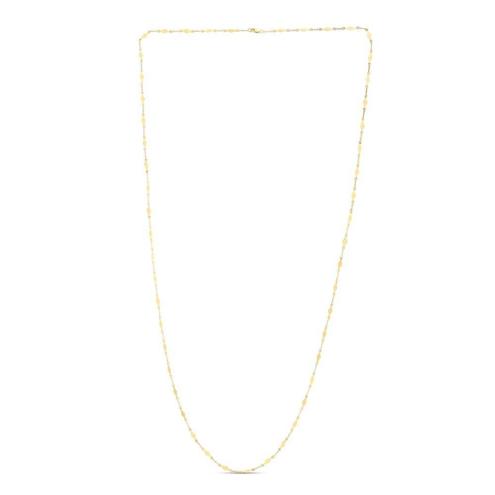 14K Gold Diamond Mirror Chain Necklace