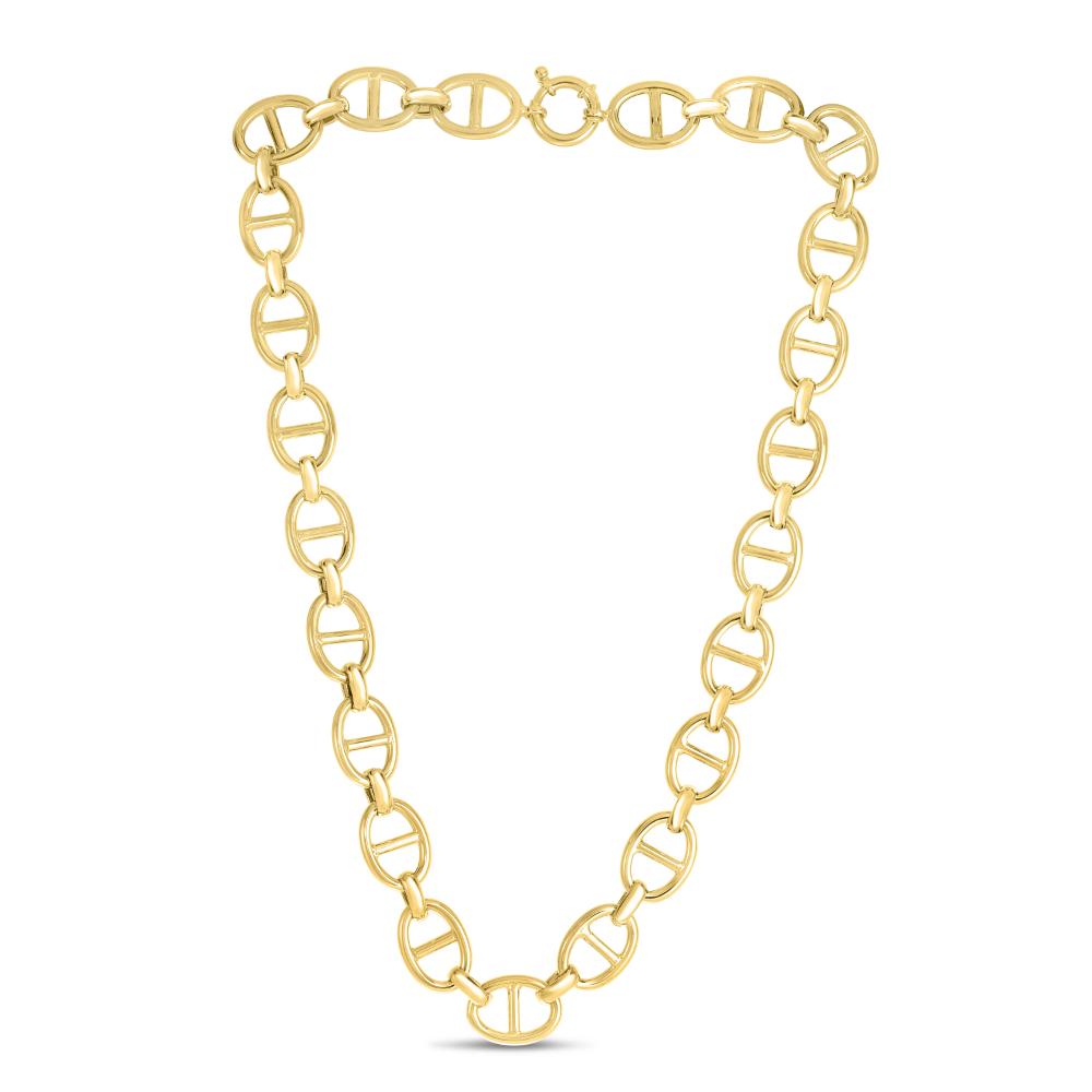 14K Gold 13.8mm Mariner Link Necklace