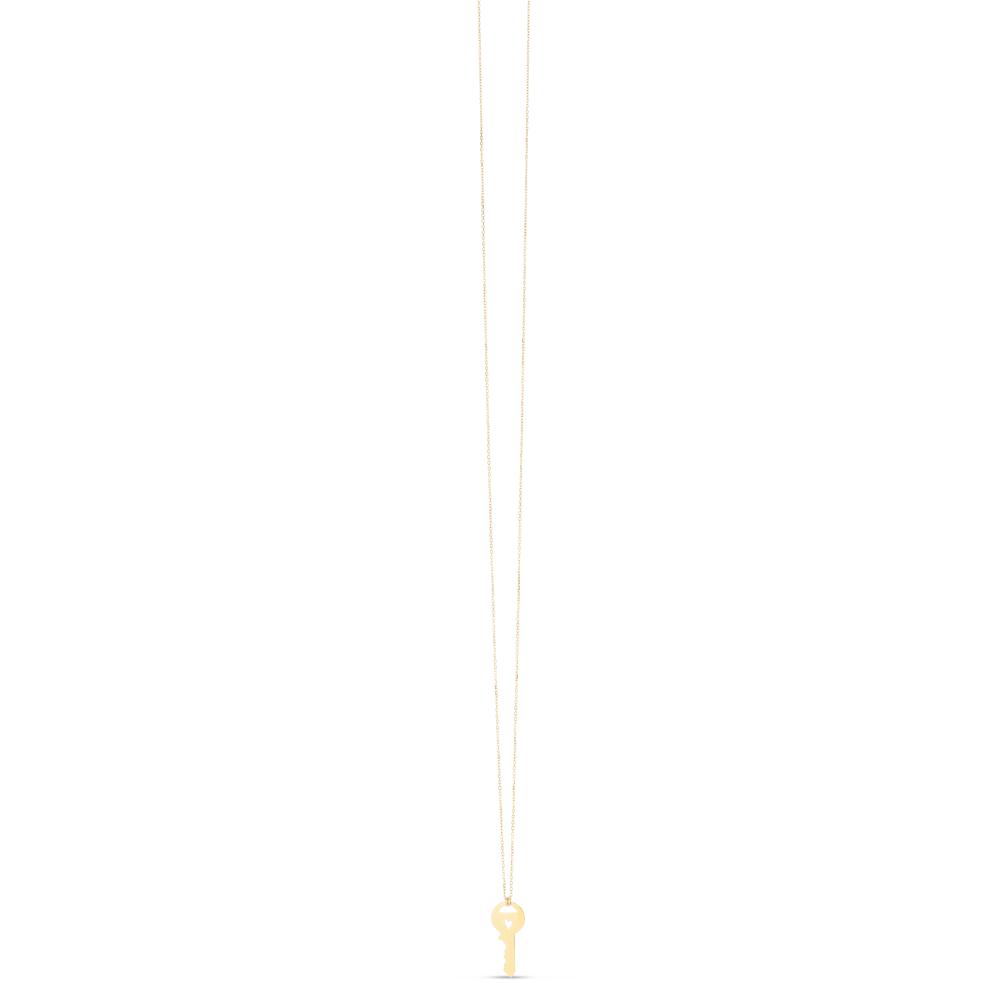 14K Gold Heart Key Necklace