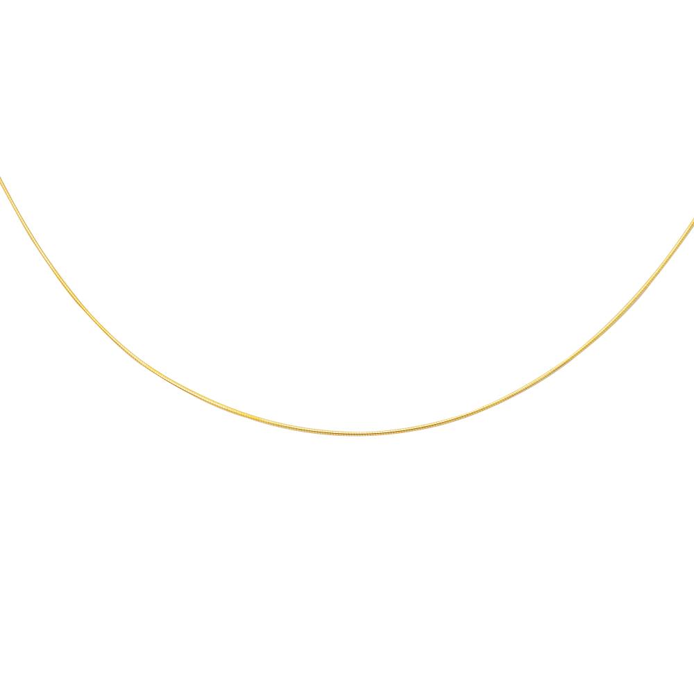 14K Gold 1mm Round Omega with Screw Back Lock