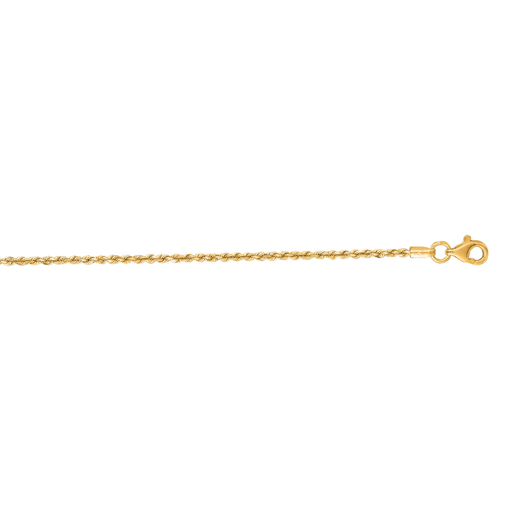 14K Gold 10"" 1.6mm Royal Rope Chain