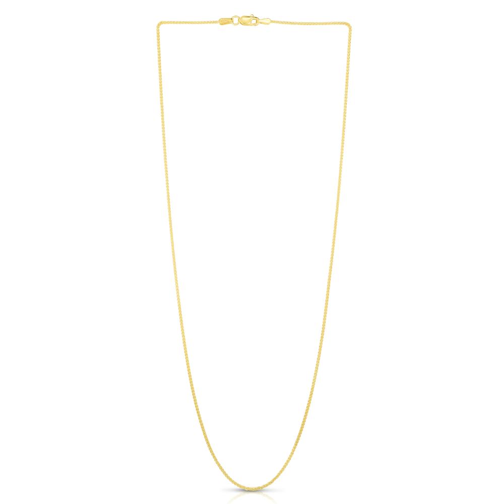 14K Gold 1mm Round Wheat Chain