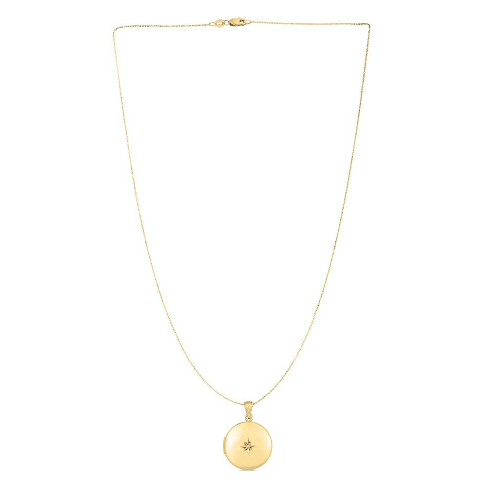 14K Diamond Round North Star Locket