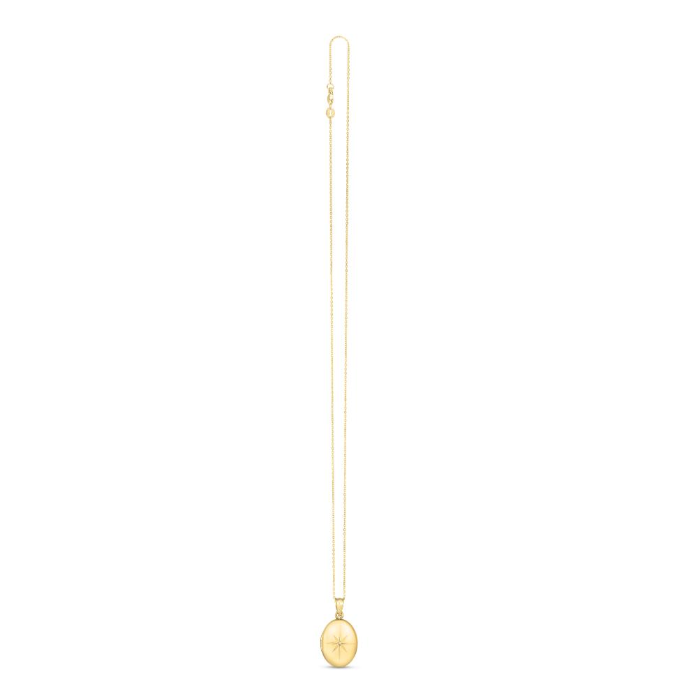 14K Diamond Oval North Star Locket