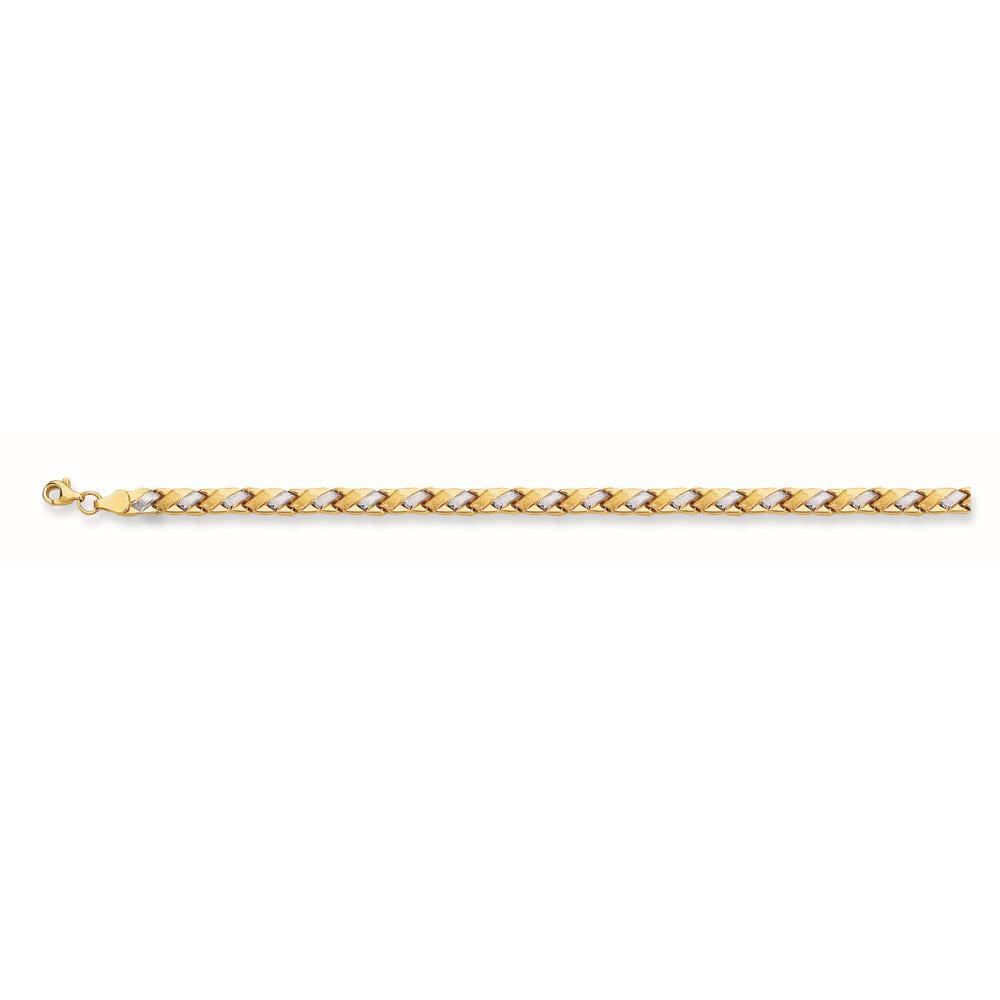 14K Two-tone Gold Satin X Stampato Bracelet