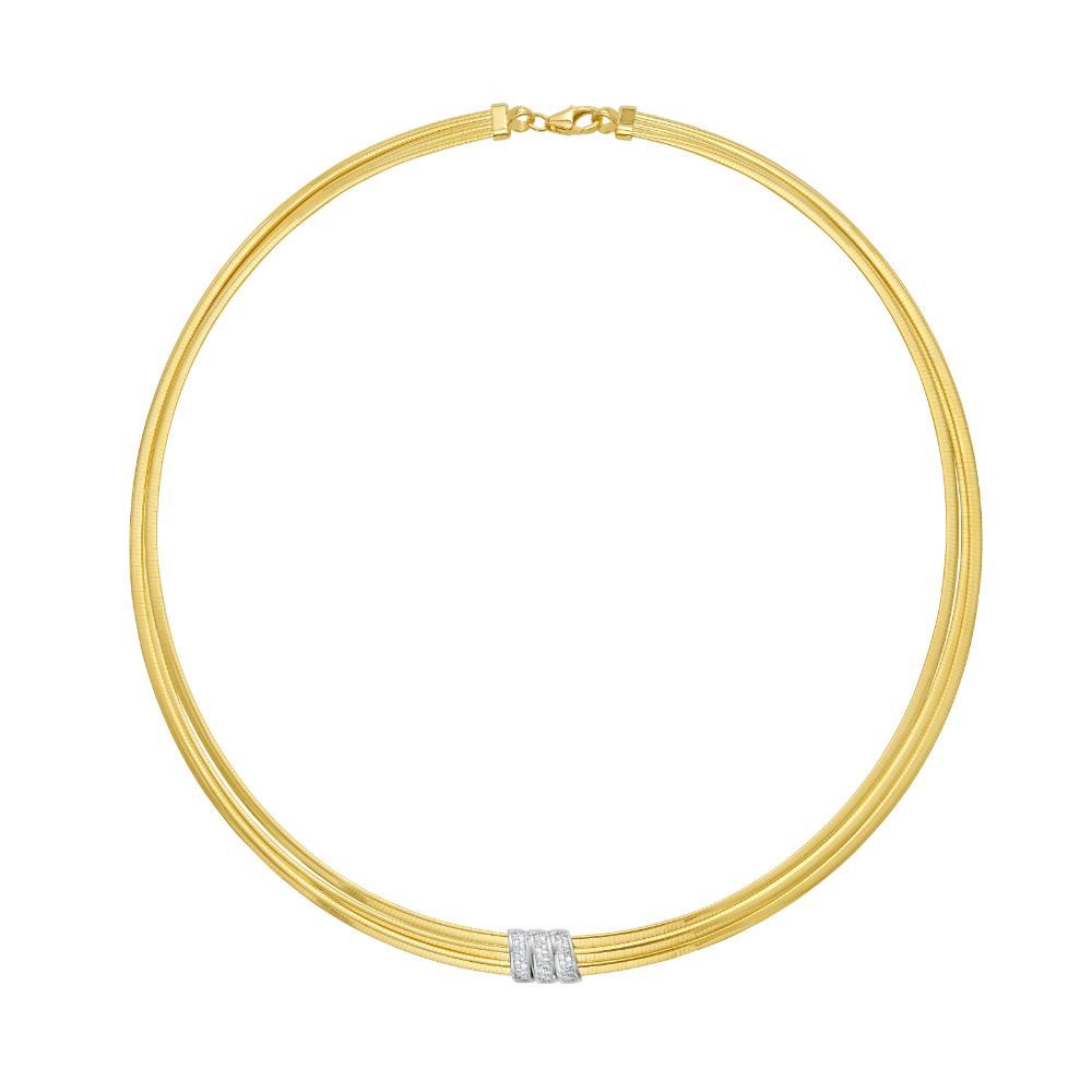 14K .21ct Diamond Omega Necklace