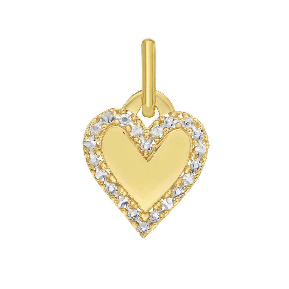 14K DC Outline Heart Charm