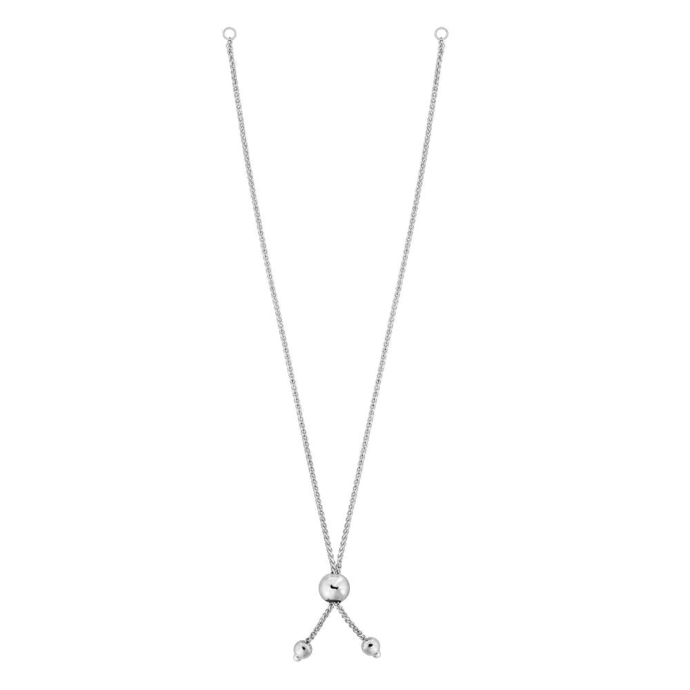 14K Gold Round Wheat Chain with Ball Slide Friendship Bracelet