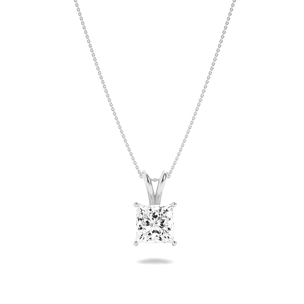 14K White Gold 2ctw Lab Diamond Pendant