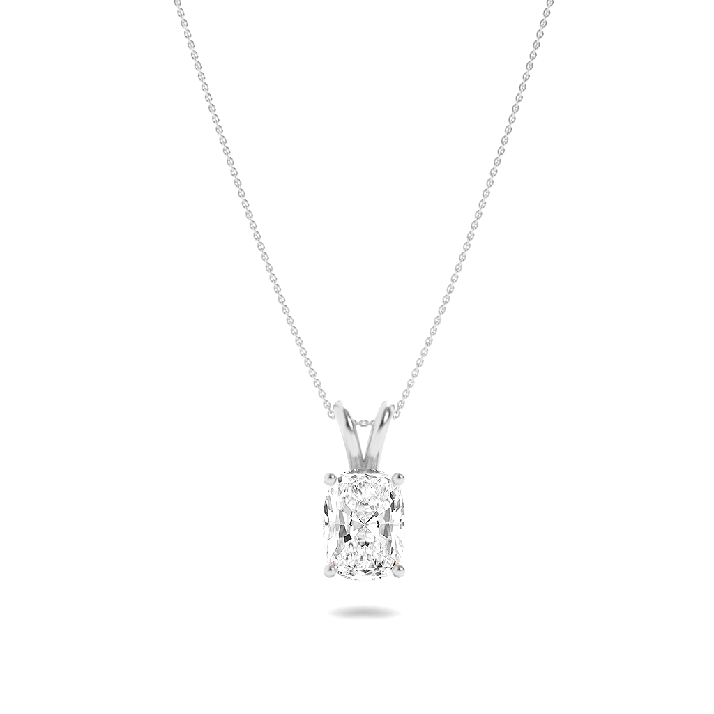 14K White Gold 1ctw F-Color Lab Diamond Pendant