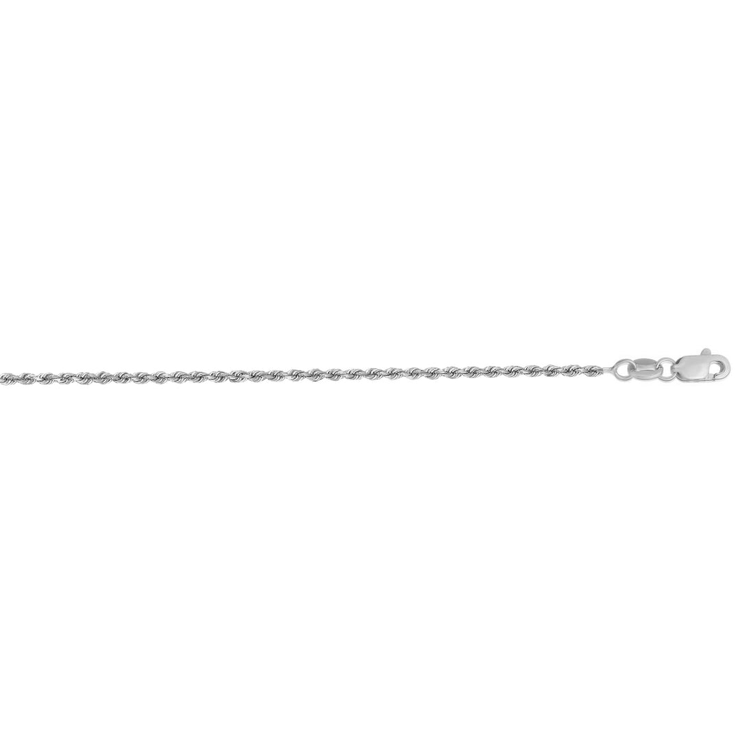 14K Gold 16"" 1.4mm Diamond Cut Royal Rope Chain