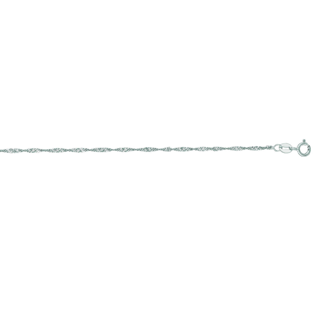 14K Gold 1.3mm Singapore Chain