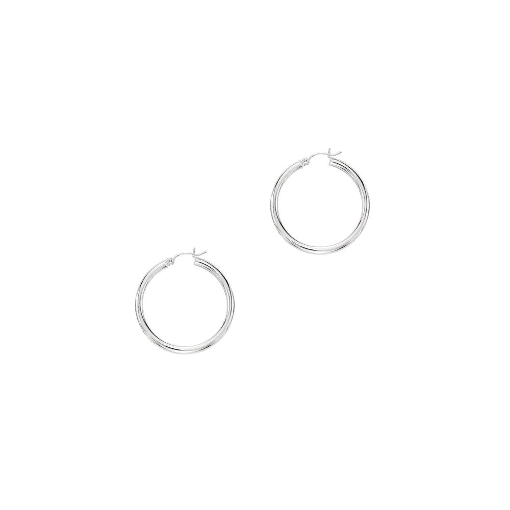 14K Gold 3x30mm Hoops